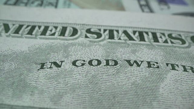 Macro view of a pile of money - United States dollar currency