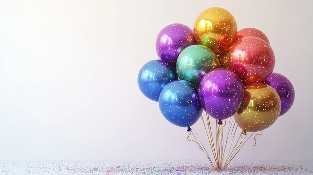 Celebration of a golden anniversary with chic balloons festive event indoor setting glamorous atmosphere