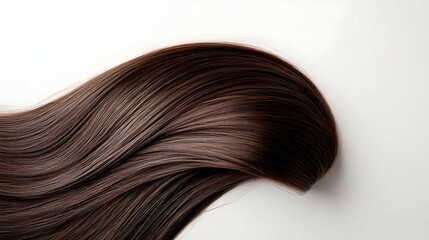 Flowing Brown Hair On White Background