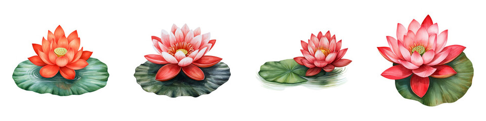 Elegant Lotus Flowers Floating Gracefully on Calm Water Surface
