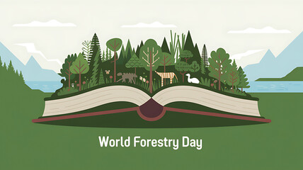 Forestry Day, World Forestry Day: Urban Harmony with Nature, City Park and Green Trees Concept, World Forestry Day Banner,
