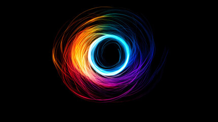 Abstract Art: Colorful Ring with Blue Core