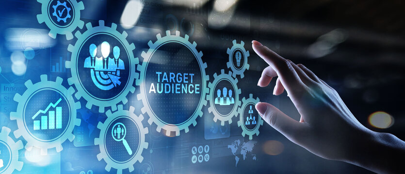 Target audience customer segmentation marketing strategy concept on virtual screen.