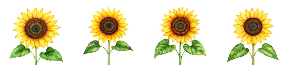 Fototapeta premium Bright Golden Sunflowers with Deep Centers Blooming in Sunlight