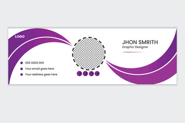 Email signature with an author photo place modern layout