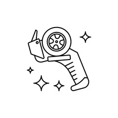 Handheld Tape Dispenser outline vector icon.
