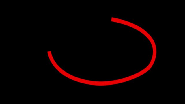 Set of Animated Hand Drawn Circles elements. 4K Red Sonar Circle Loopable with green screen. Circle marker with drawing effect, Isolated pencil draw, marking, animated, hand drawn, highlighter,