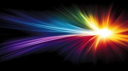 Obraz premium Radiant Spectrum: Vibrant Colors Bursting from a Dark Core