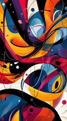 Obraz premium Abstract Swirls of Vibrant Color Modern Digital Art