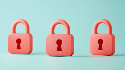 Secure digital infrastructure with colorful padlocks representing safety and protection. These vibrant locks symbolize importance of cybersecurity in today digital world