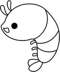 Shrimp Outline Coloring image