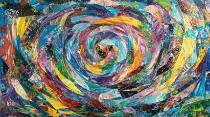 Abstract swirling paint canvas art