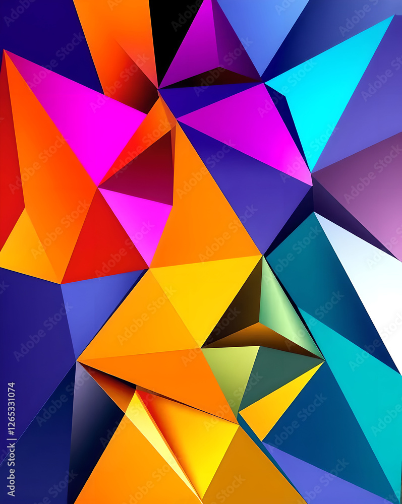 Poster abstract background of triangles. 3d illustration. polygonal design