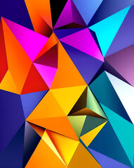 Abstract background of triangles. 3d illustration. Polygonal design