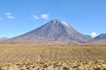 Licancabur stratovolcano on the Bolivia–Chile border in the Central Volcanic Zone of the Andes
