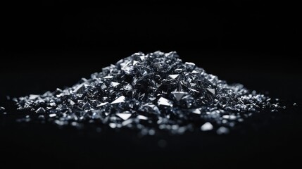 Dark Crystals, Studio Pile, Black Background, Science