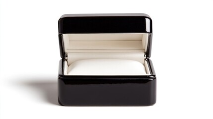 Empty black ring box, white background
