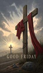 good friday cloth draped cross. good friday Banner.


