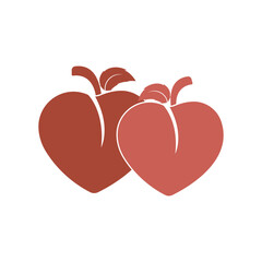 Peach fruit illustration logo design