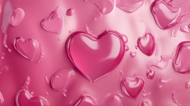 Seamless Pink Heart Background for Valentine's Day Designs - Powered by Adobe