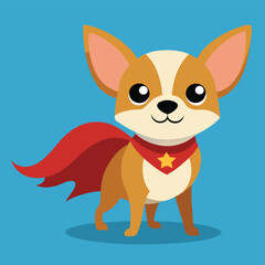 dog flying being hero for mascot and print 