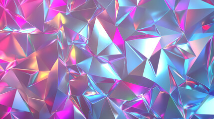 Dreamlike Geometric Pattern of Pink and Blue Triangles