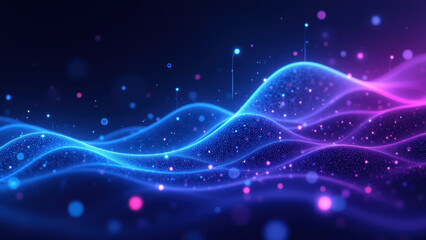 Fototapeta premium A digital illustration of a futuristic cloud computing environment with neon lights and particles, emphasizing themes of ci/cd, Docker, Kubernetes, DevOps.