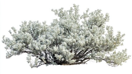 Silverbush shrub, desert flora, isolated, design
