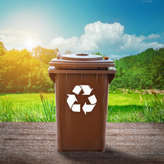 Brown Biotonne Trash Bin for Biodegradable Food Waste