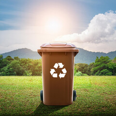 Brown Biotonne Trash Bin for Biodegradable Food Waste