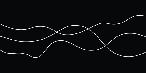 Thin line wavy abstract vector background. Curve wave seamless pattern. Line art striped graphic template. eps 10