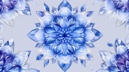 Obraz premium Blue floral mandala textile design