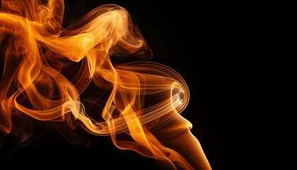 Obraz premium orange smoke on black background