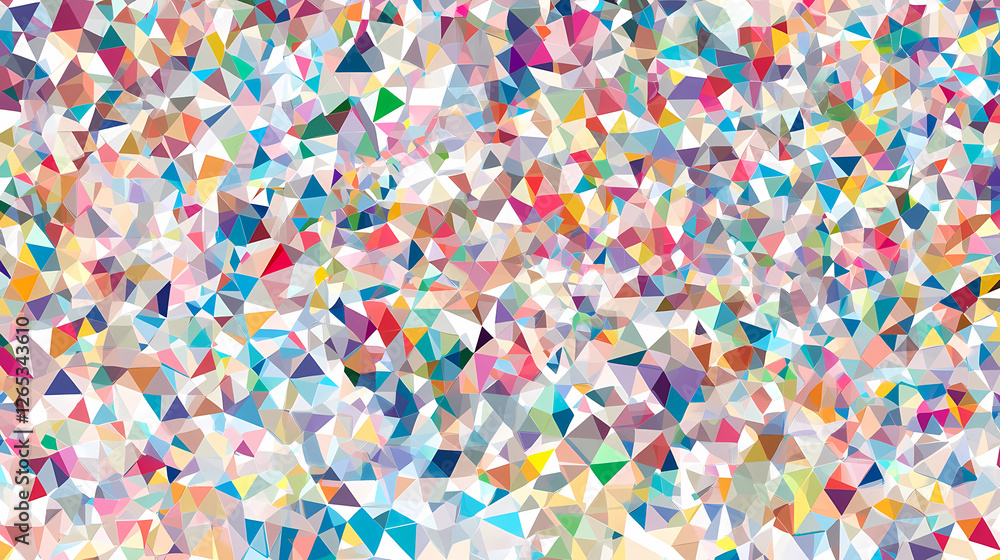 Poster Vibrant Abstract Pattern of Colorful Triangles