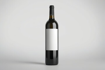 Fototapeta premium a close up of a bottle of wine with a blank label