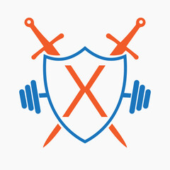 Initial Letter X Warrior Logo Design Concept For Security, Safety and Defense Symbol