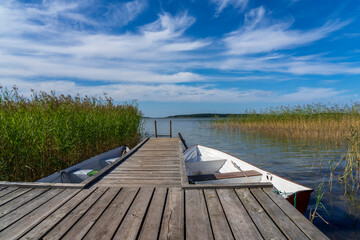 Lake Seksty. Landscape of Masuria in Poland, Karwik village in the Pisz area.