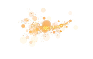 A dreamy, glowing golden bokeh effect with soft, diffused circles of light and subtle mist, creating a warm, ethereal ambiance on a white background.