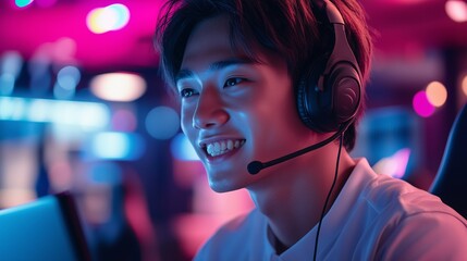 Competitive gaming event esports arena digital content neon environment enthusiastic viewpoint engaging experience