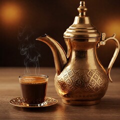 Arabic coffee pot and cup 