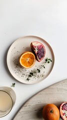 Summer cocktail, fresh, minimalist aesthetic background