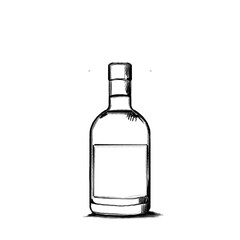 Whiskey, bottle, Hand drawing, illustration, pencil, sketch, transparent PNG