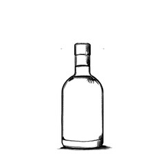 Whiskey, bottle, Hand drawing, illustration, pencil, sketch, transparent PNG