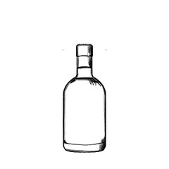 Whiskey, bottle, Hand drawing, illustration, pencil, sketch, transparent PNG