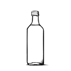 Whiskey, bottle, Hand drawing, illustration, pencil, sketch, transparent PNG