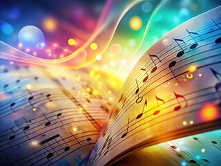 Acoustic artistry: sheet music, sound waves, and documentary images intertwine.