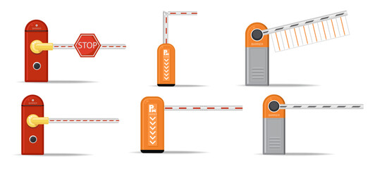 Boom gate or car barrier with rased and lowered bars © 4zevar