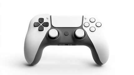 White and black game controller isolated
