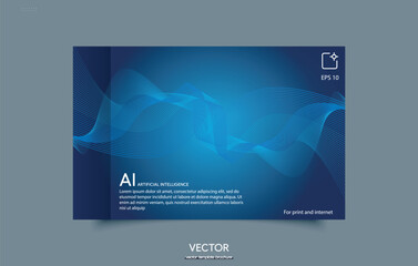 AI. Abstract gradient background. Wave element for design Trendy color blue. Vibrant Wave Patterns