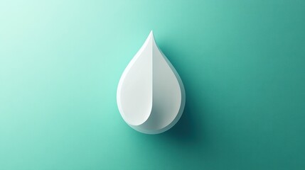 White droplet, teal background, minimalist design, eco concept